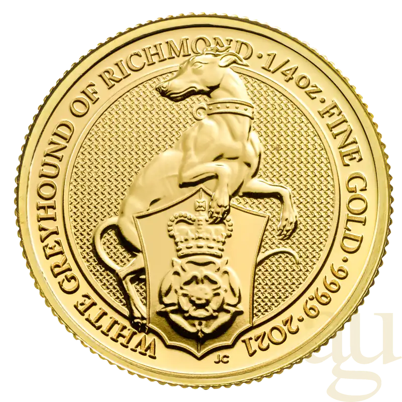 Beliebt 1/4 Unze Goldmünze Queens Beasts White Greyhound 2021