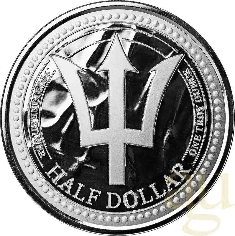 1 Unze Silbermünze Barbados Trident 2024 Heißes Angebot