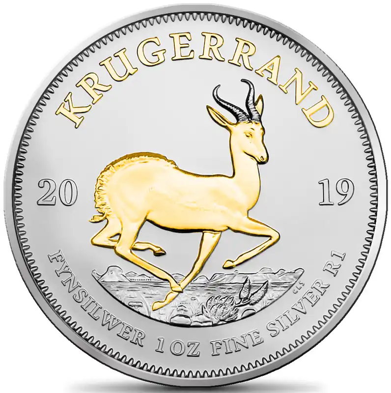 1 Unze Silbermünze Krügerrand 2019 teilvergoldet Online Kaufen