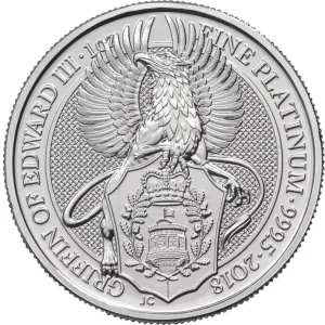 Hochwertig 1 Unze Platinmünze Queens Beasts Griffin 2018