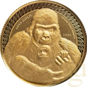 1/10 Unze Goldmünze Kongo Gorilla 2023 Zertifiziert