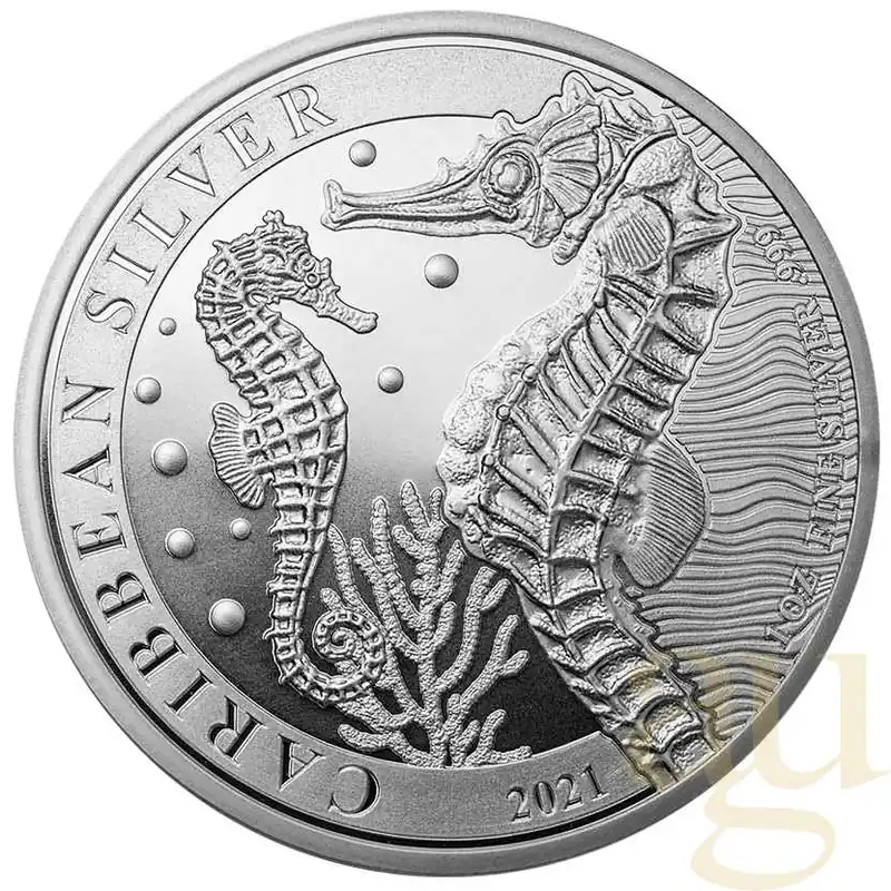 1 Unze Silbermünze Barbados Seepferdchen 2021 Sichere Zahlung