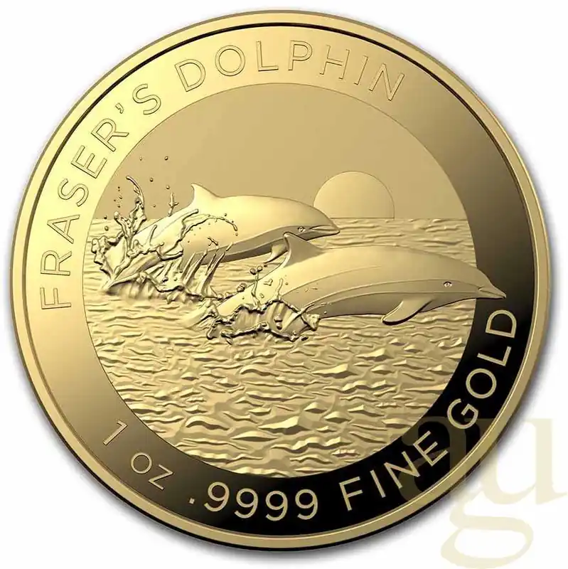 Schneller Versand 1 Unze Goldmünze Australien Fraser´s Dolphin - Borneo Delfin 2021