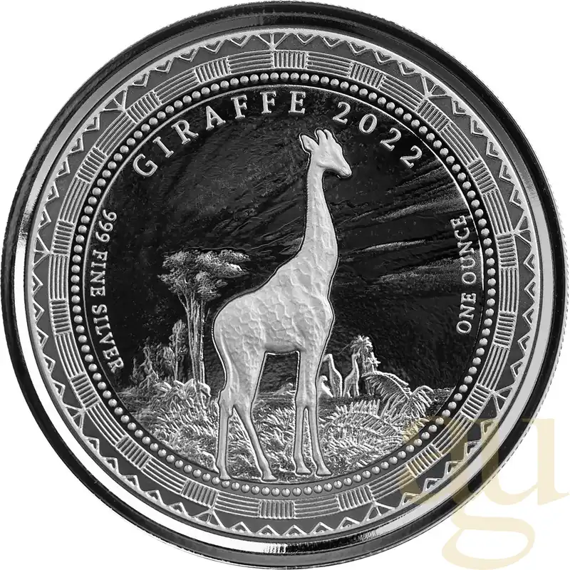 Geld-Zurück-Garantie 1 Unze Silbermünze Republic of Guinea Ecuatorial Giraffe 2022