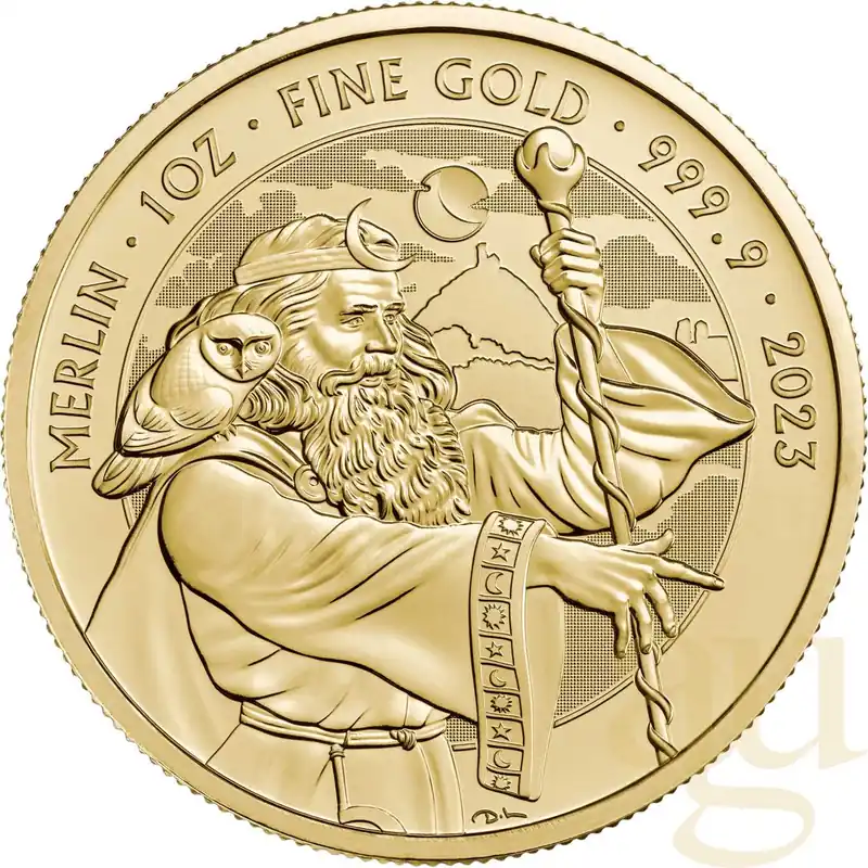 Weltweiter Versand 1 Unze Goldmünze Myths and Legends - Merlin 2023