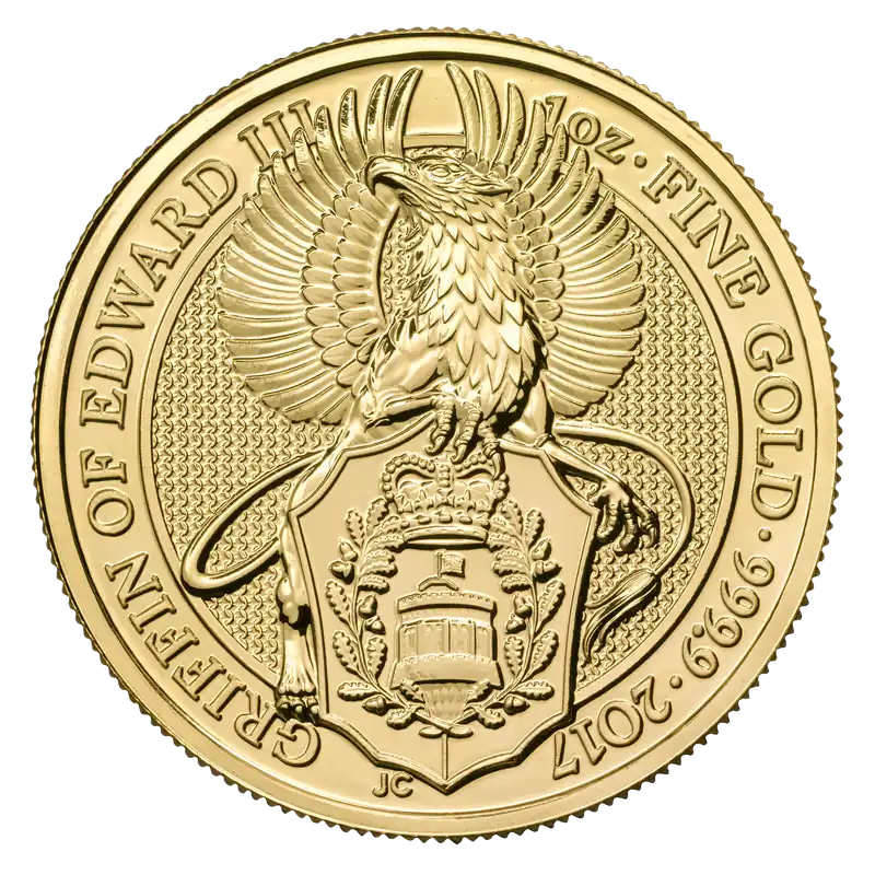 Markenprodukt 1 Unze Goldmünze Queens Beasts Griffin 2017