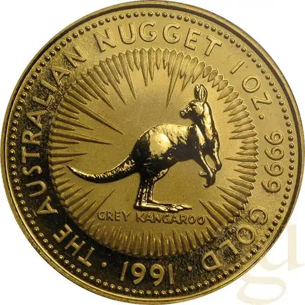 Markenprodukt 1 Unze Goldmünze Australien Känguru 1991