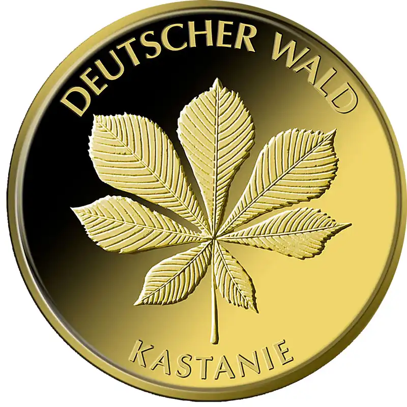 20 Euro Goldmünze Deutscher Wald - Kastanie 2014 (F) Nur Für Kurze Zeit