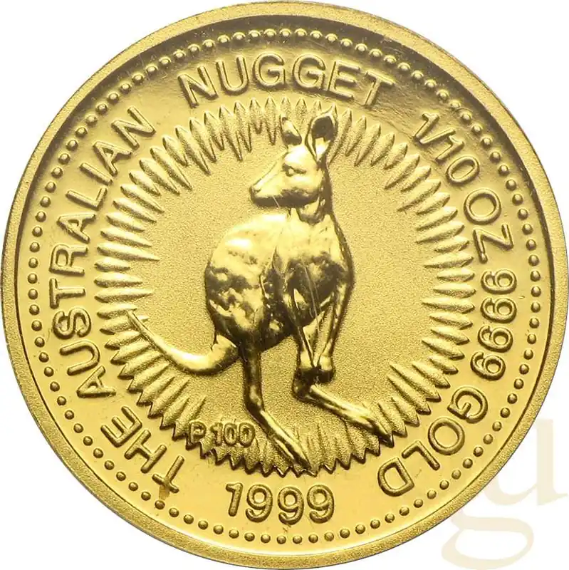 Schnäppchen 1/10 Unze Goldmünze Australien Känguru 1999