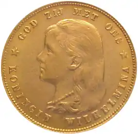 10 Gulden Goldmünze Wilhelmina Jugendportrait 1897 Online Kaufen