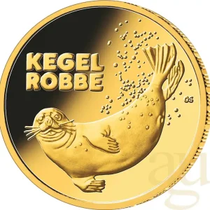 Geld-Zurück-Garantie 20 Euro Goldmünze Rückkehr der Wildtiere - Kegelrobbe 2022 (A)
