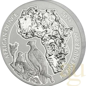 1 Unze Silbermünze Ruanda Kampfadler 2025 Preiswert