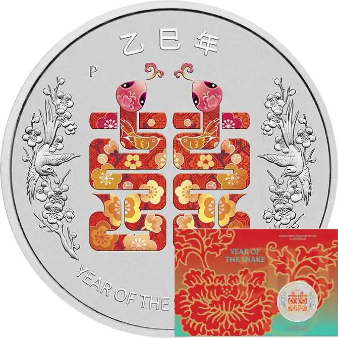 1 Unze Silbermünze Australien Year of the Snake 2025 Xi coloriert - Coincard Gleich Bestellen