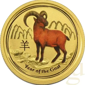 Kostenloser Rückversand 1/2 Unze Goldmünze Australien Lunar II Ziege 2015 - coloriert