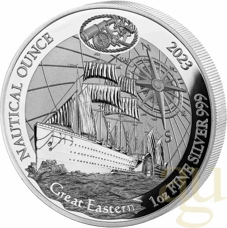 1 Unze Silbermünze Ruanda Nautical Serie - Great Eastern 2023 - polierte Platte Meistverkauft