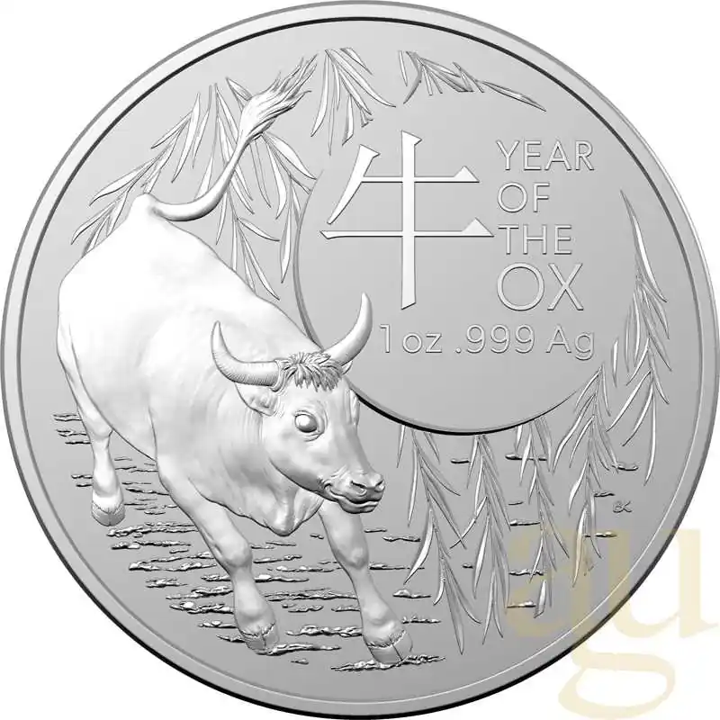 1 Unze Silbermünze Australien RAM Lunar Ochse 2021 Sichere Zahlung
