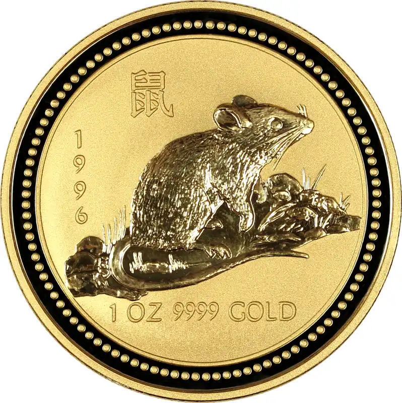Weltweiter Versand 1 Unze Goldmünze Australien Lunar I Ratte/Maus 1996