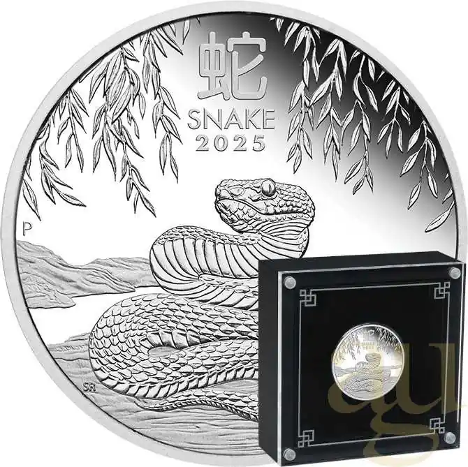 1/2 Unze Silbermünze Australien Lunar III Schlange 2025 - polierte Platte Garantierte Lieferung