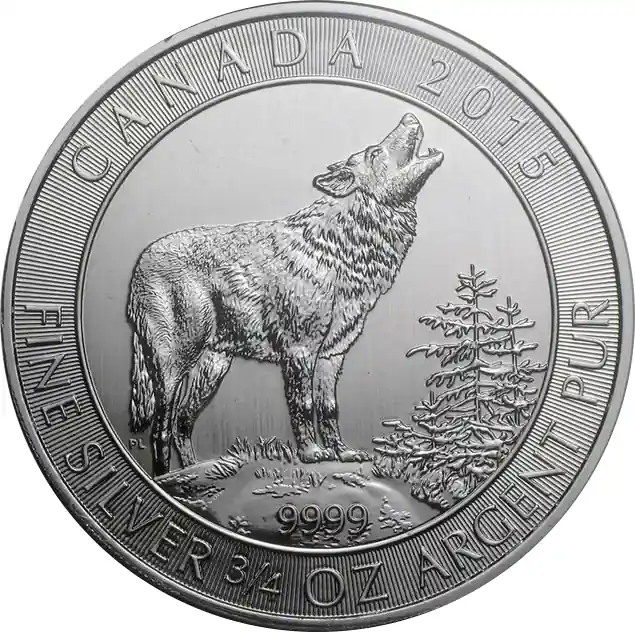 3/4 Unze Silbermünze Kanada - Grauwolf 2015 Top-Preis