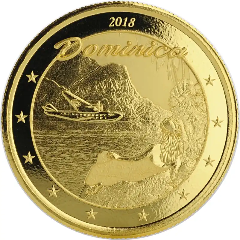 Neu Im Sortiment 1 Unze Goldmünze EC8 Dominica - The Nature Isle 2018