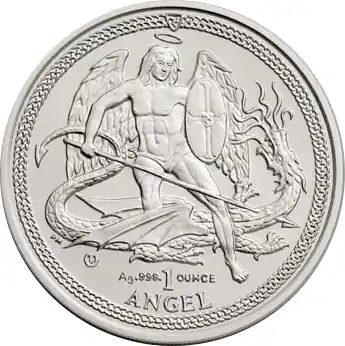 Zertifiziert 1 Unze Silbermünze Isle of Man Angel 2015