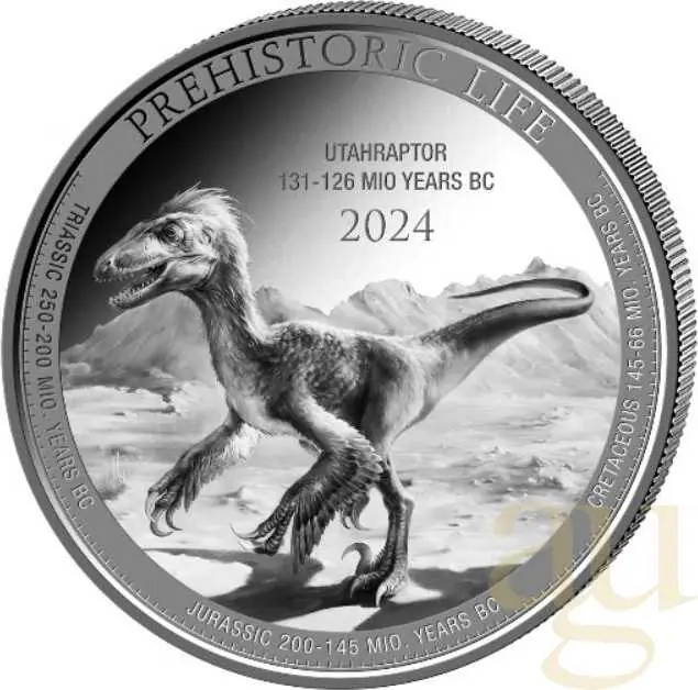 Must-Have 1 Unze Silbermünze Prehistoric Life II - Utahraptor 2024