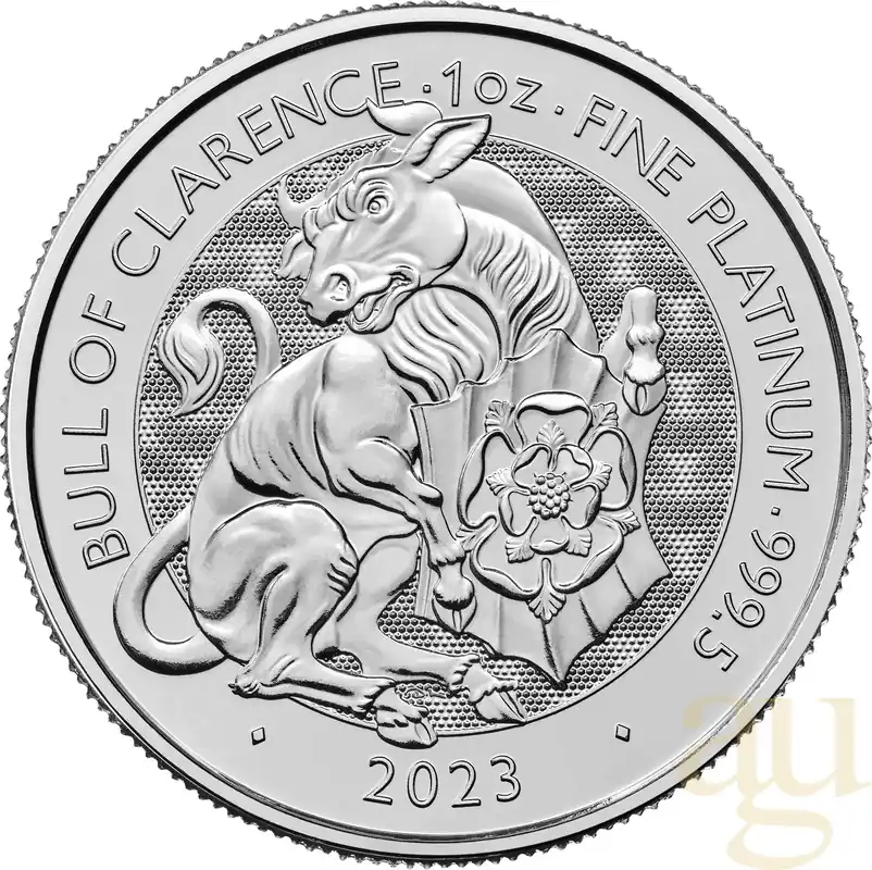 Super-Preis 1 Unze Platinmünze Tudor Beasts Bull 2023