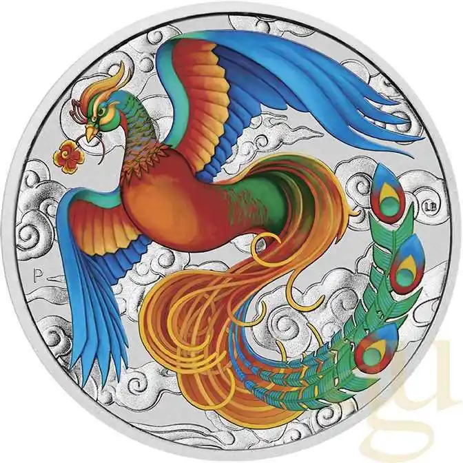 1 Unze Silbermünze Australien Chinese Myths and Legends Phönix 2022 - coloriert Sale