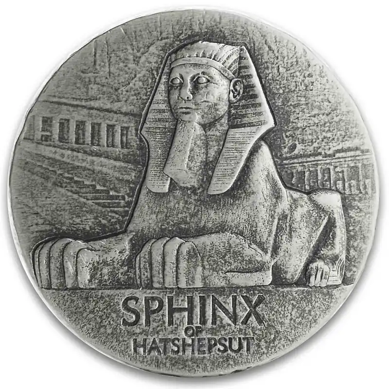 5 Unzen Silbermünze Republic of Tschad Sphinx of Hatshepsut 2019 Kostenfreie Lieferung