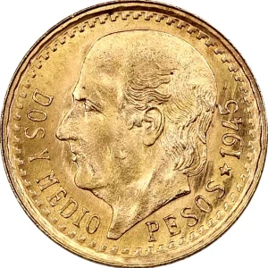 2,5 Dos Y Medio Pesos Goldmünze Mexiko Hidalgo Garantierte Lieferung