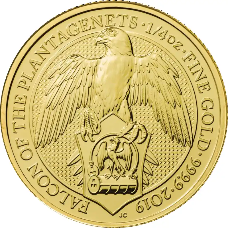 1/4 Unze Goldmünze Queens Beasts Falcon 2019 Sichere Zahlung