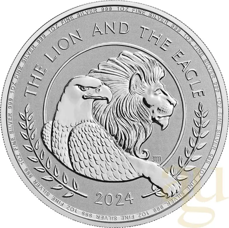 1 Unze Silbermünze British Lion und American Eagle 2024 Neue Kollektion