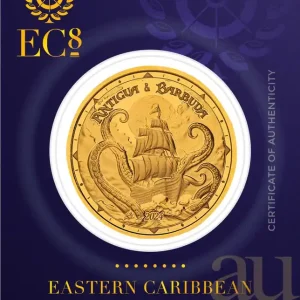 Günstig 1 Unze Goldmünze EC8 Antigua & Barbuda - Rum Runner and Kraken 2024
