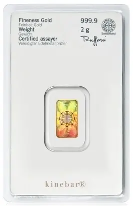 Garantierte Lieferung 2 Gramm Goldbarren Heraeus Kinebar