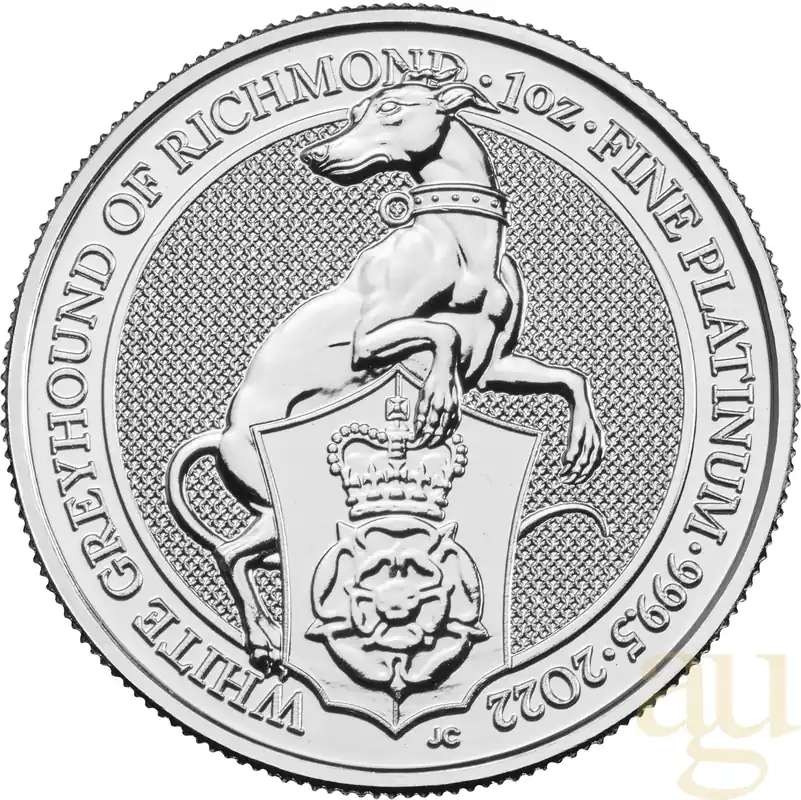 Highlight 1 Unze Platinmünze Queens Beasts White Greyhound 2022