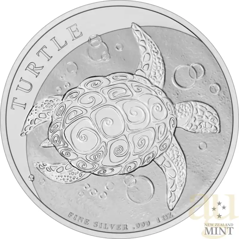 1 Unze Silbermünze Niue Schildkröte 2022 Echt