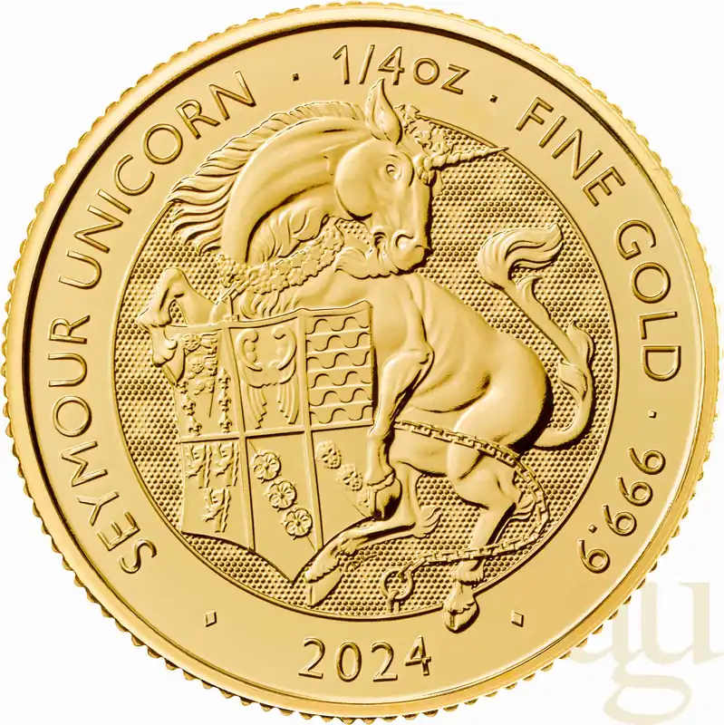 Knallerangebot 1/4 Unze Goldmünze Tudor Beasts Seymour Unicorn 2024