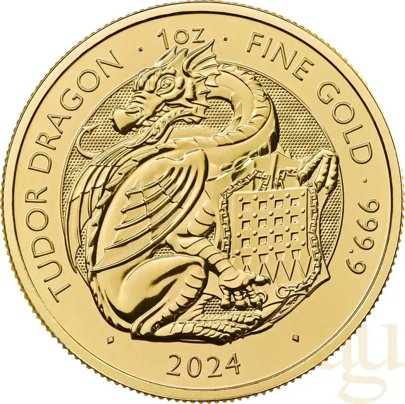 1 Unze Goldmünze Tudor Beasts Tudor Dragon 2024 Original