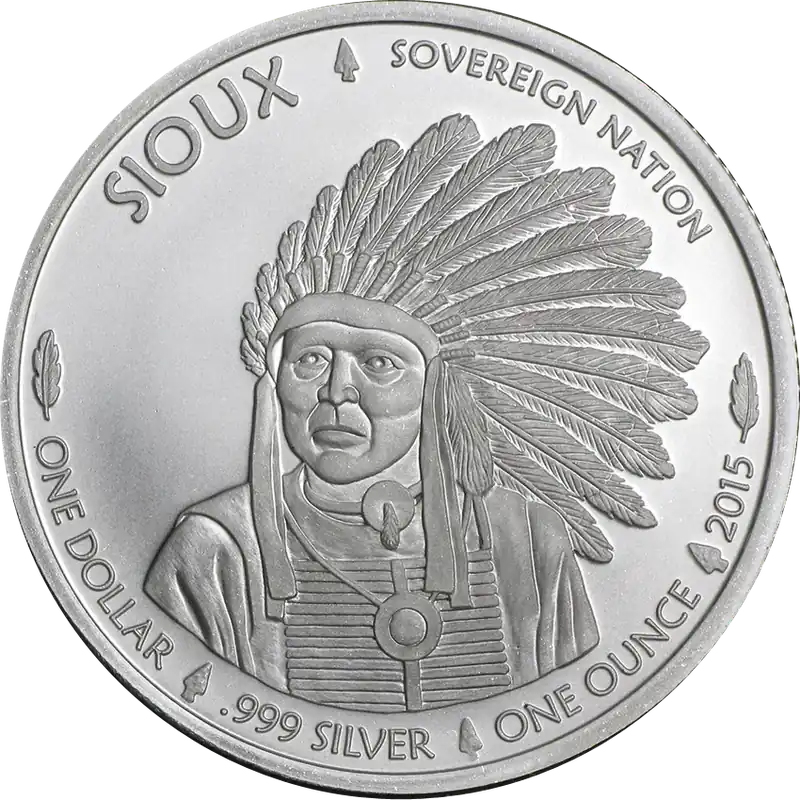 Schnäppchen 1 Unze Silbermünze Sioux Indian 2015