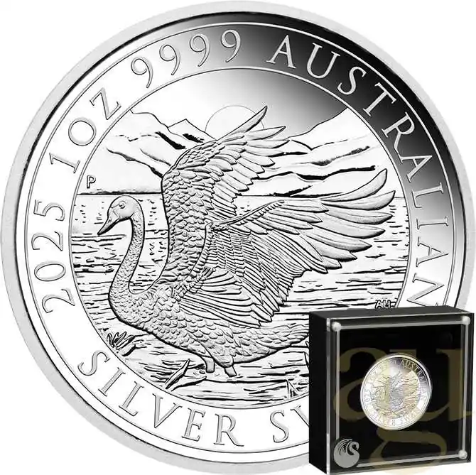 Neu 1 Unze Silbermünze Australien Schwan 2025 - polierte Platte