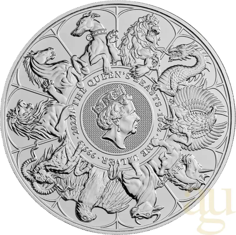 Top-Qualität 10 Unzen Silbermünze Queens Beasts Completer Coin 2022