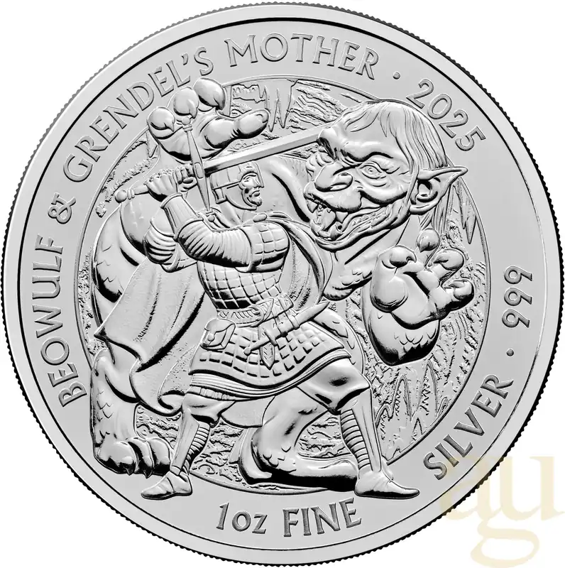 1 Unze Silbermünze Myths and Legends - Beowulf and Grendel's Mother 2025 Begrenztes Angebot