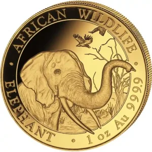 Saisonangebot 1 Unze Goldmünze Somalia Elefant 2018