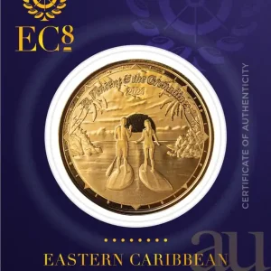 1 Unze Goldmünze EC8 St. Vincent & The Grenadines - Paddleboard Couple 2024 Handgefertigt