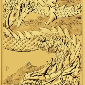 1 Unze Goldmünze Perth Mint - Rectangular Dragon 2023 Neue Ware