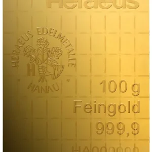 Knallerangebot 100 x 1g Gold Heraeus Combibarren / Goldtafel / Tafelbarren