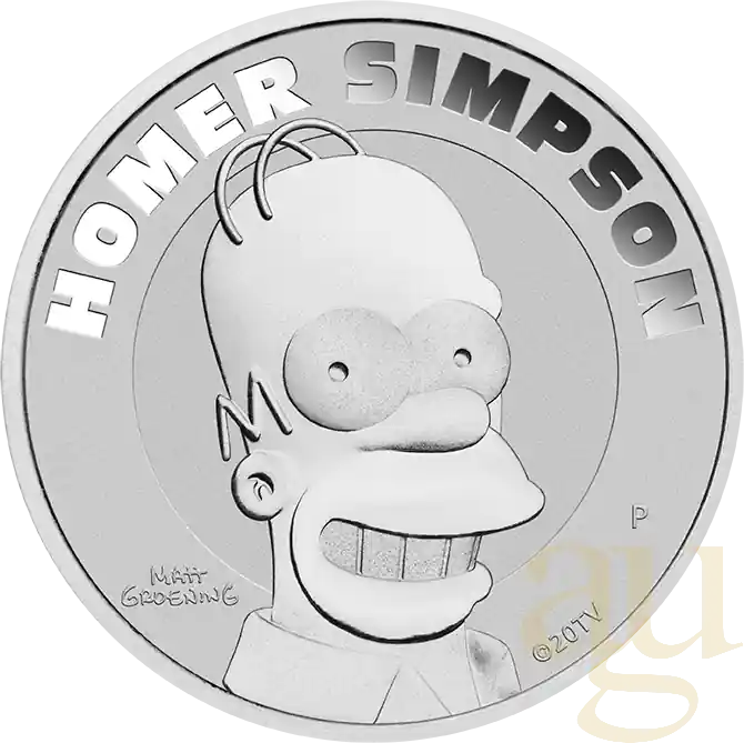 1 Unze Silbermünze Tuvalu The Simpsons - Homer Simpson 2022 Kostenloser Rückversand