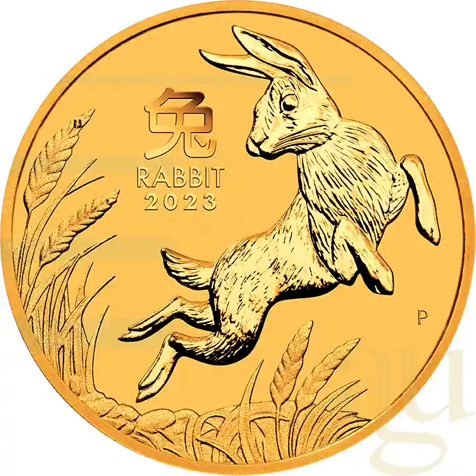 1/4 Unze Goldmünze Australien Lunar III Hase 2023 Hochwertig