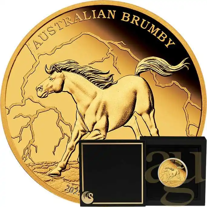 Nur Heute 1 Unze Goldmünze Australien Brumby 2025 - polierte Platte