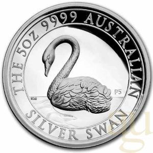 Finale Aktion 5 Unzen Silbermünze Australien Schwan 2021 - High Relief - polierte Platte